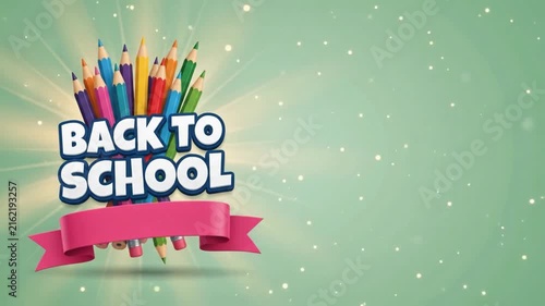 Back to School Banner with Art Supplies and Notebook Education Kids 4K