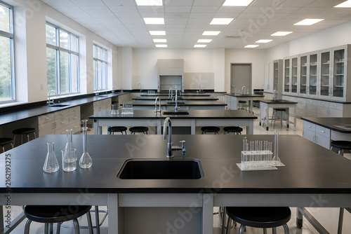 Empty school science laboratory
