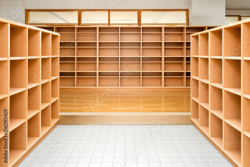 School entrance shoe lockers