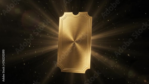 Elegant Golden Ticket with Radiant Light on Dark Premium Setting HD 4K