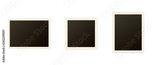 Картината върху платно Set of three vintage photo frames with scalloped edges