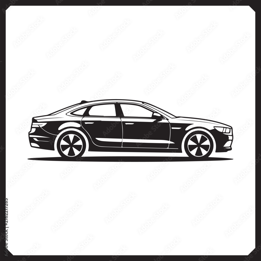 Naklejka premium Premium Modern Car Side View Transportation Illustration
