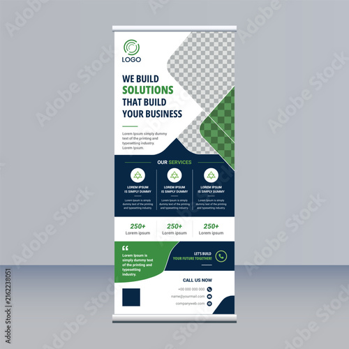 Creative Agency Roll Up Banner Template and Professional Trade Show Roll Up Banner for Branding Promotion