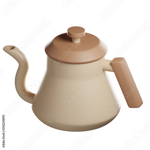 Fotografie 3D Render of a Gooseneck Coffee Kettle