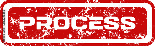 Принти на полотні A classic vintage rectangular red sign displays the word process in aged distres