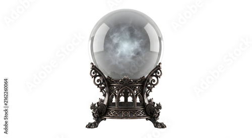 Obraz na plátne Crystal ball on an ornate gothic gargoyle stand