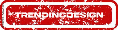 фотографія A popular design stamp featuring a worn red texture with a crisp white border is
