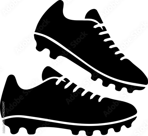 Cuadro en lienzo Pair of soccer cleat shoes isolated icon for professional football match players
