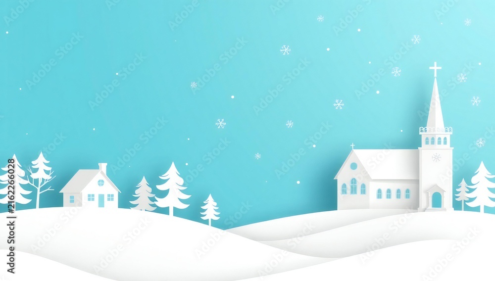 Fototapeta premium Serene winter village
