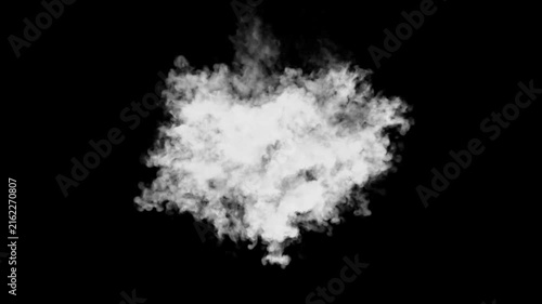 Dynamic realistic smoke cloud explosion animation vfx with fire puff dust blast shockwave and alpha transparent channel in 4K chroma green screen background perfect overlay effect for motion graphics