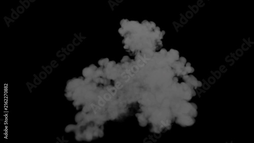 Realistic fireball explosion blast vfx element in 4K resolution with alpha transparent channel cinematic smoke puff cloud animation effect loop perfect overlay for motion graphics
