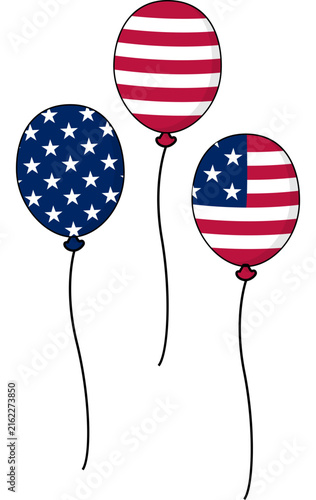 USA Patriotic Balloons Elements Set