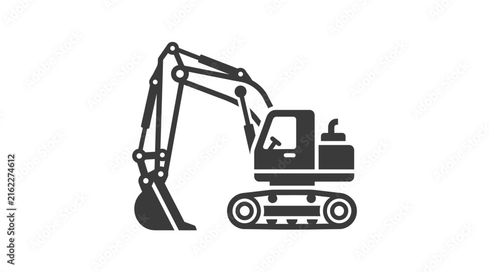 Fototapeta premium Excavator Construction Machinery Icon