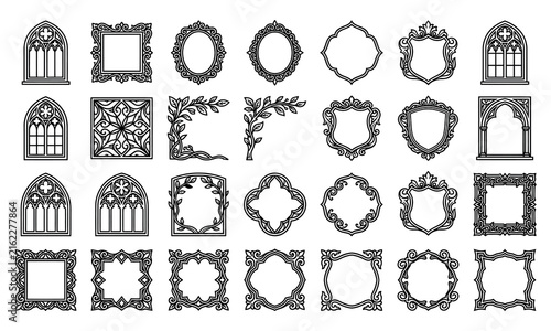 Decorative Ornamental Floral Frame Border Vector Collection