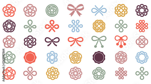 Japanese traditional mizuhiki knots and ribbons for celebration.