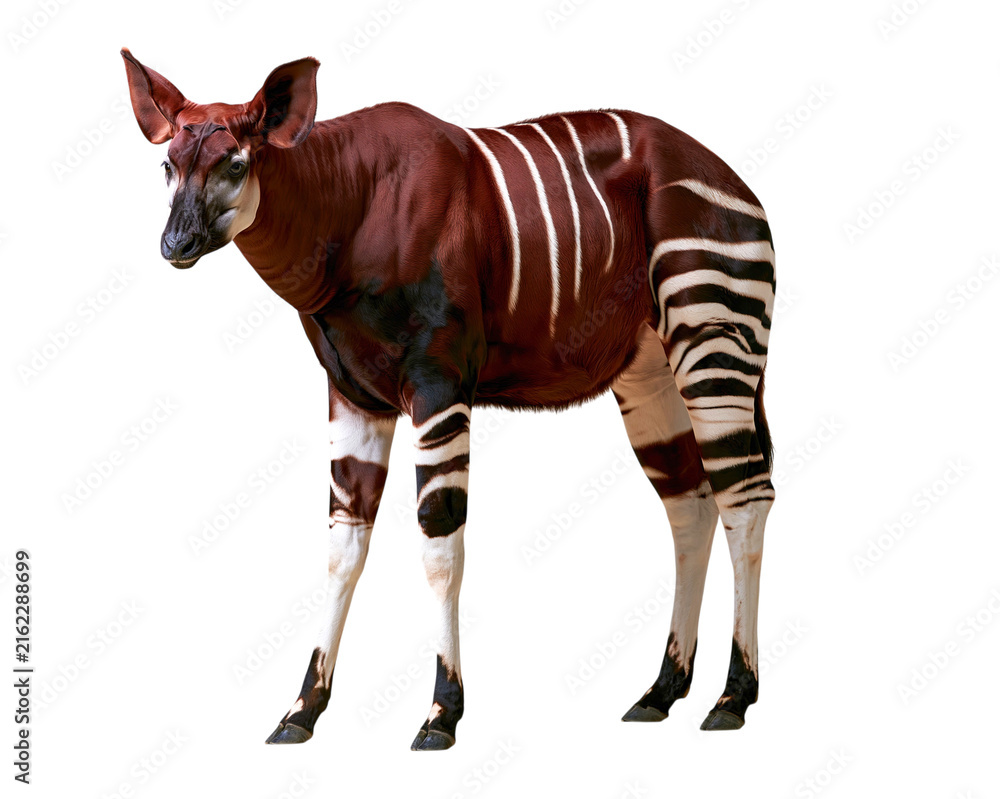 Naklejka premium Okapi standing profile