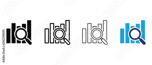 bar charts under magnifying glass for data analysis and research purposes