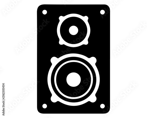 Foto Audio speaker cabinet icon with tweeter and woofer drivers