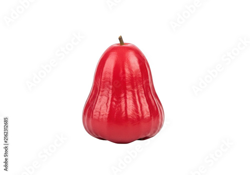 Fresh red rose apple fruit isolated on transparent background