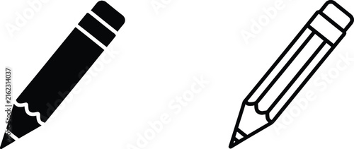 Pencils in Flat Vector Illustration Style with Copy Space