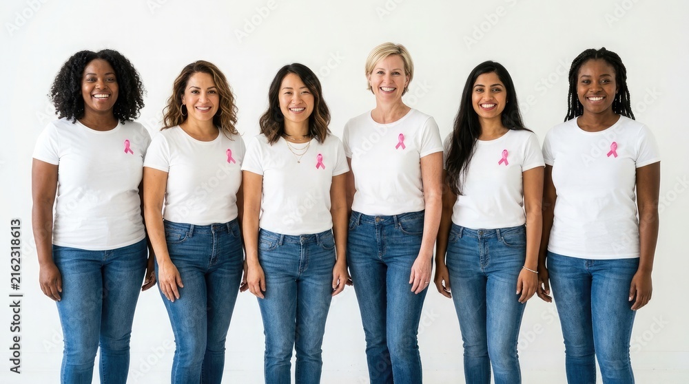 Obraz premium Supporting breast cancer awareness month empowering women through early detection research funding and community support for a healthier future for all