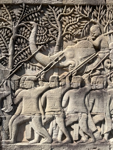 Фотография Stone carving in Angkor Wat