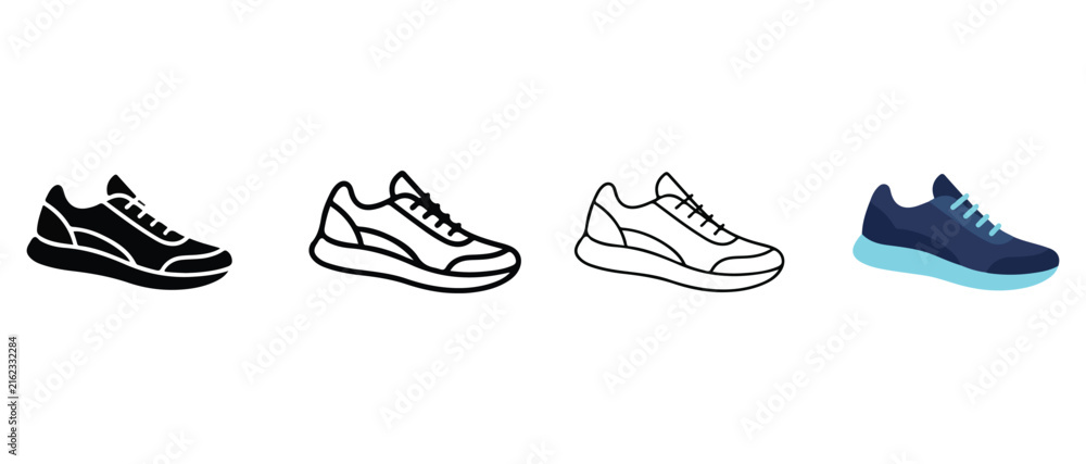 Obraz premium running shoes with different color schemes isolated on transparent background for graphic design use