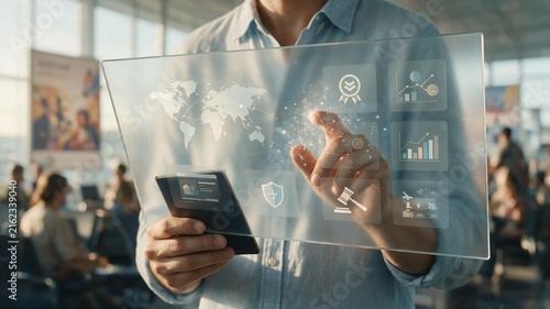 Traveler Reviewing Defunct Airline Data Purchase For Global Cultural Exchange Innovation