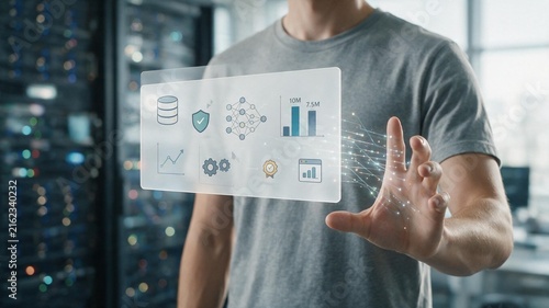 Tech Professional Analyzing Anonymized Airline Data Acquisition for AI Model Improvement
