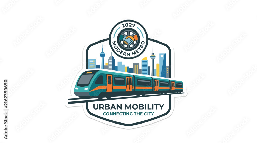 Obraz premium Modern Metro Urban Mobility Transit Emblem Design
