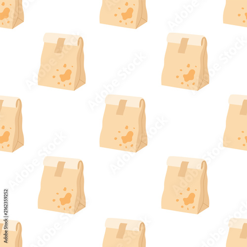 seamless pattern with kraft paper food bags