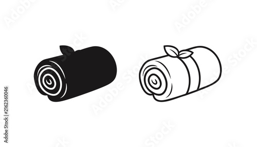 Cinnamon Rolls Icon Set with Two Variations. Sweet Pastry Illustration for Bakery and Food Design