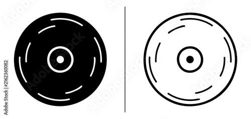 Circular Saw Icons Set, Two Variations. Simple Vector Illustration for Design and Web