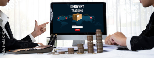 Fotografie Delivery tracking system for e-commerce and brisk online business to timely good