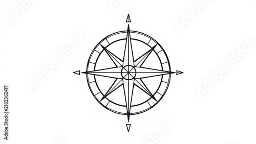 Obraz na płótnie Minimalist compass rose icon design