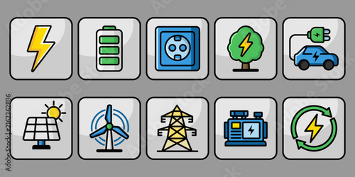 Energy and Power Icons Set