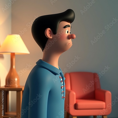 Disturbed Person With Dark Tremor Lines Moving Through the Body