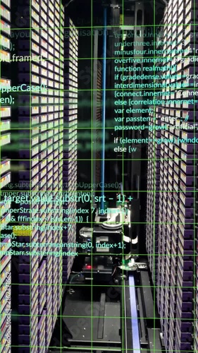 Animation of data processing over industrial machinery and technology