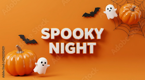 Spooky night halloween decoration festive background