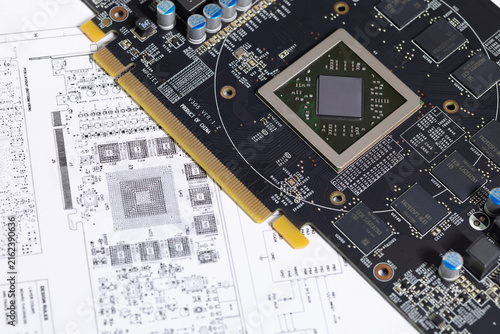 Advanced Electronic Circuit board and Chips Design for AI Semiconductor technology High precision engineering and PCB AI Digital Chip Production and Microchip architecture blueprint.