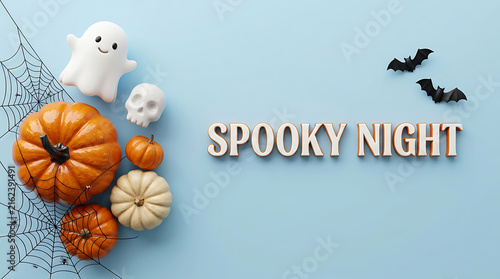 Halloween decorations pumpkins ghosts bats festive night