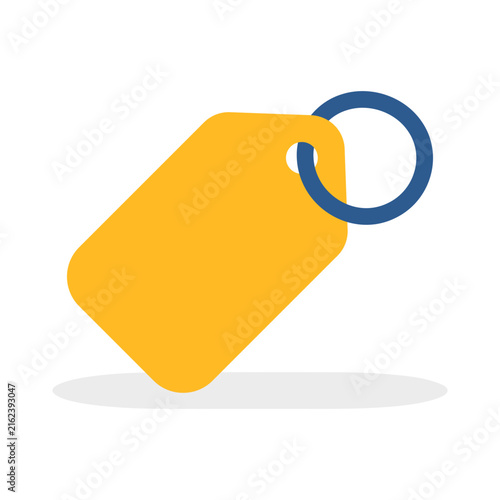 Bright yellow price tag flat icon for sale and discount