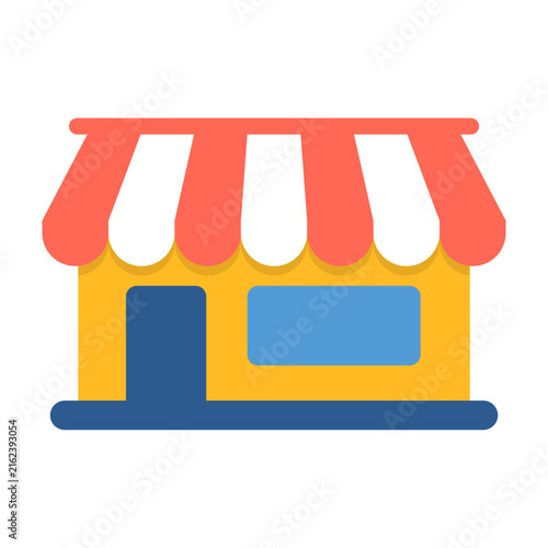 Small retail shopfront marketplace symbol isolated on white background