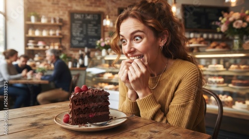 young woman in cafe