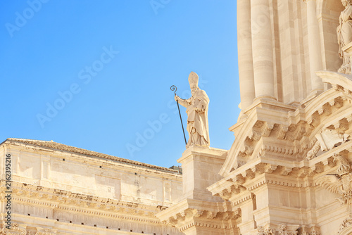 Canvas Print grand stone facade religious building classical columns ornate carvings and prom