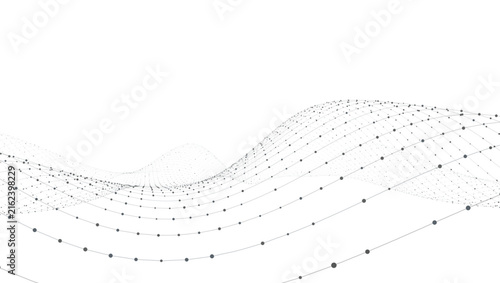 Abstract Digital Wave Network Connection Data Visualization Technology Background Illustration Vector Concept