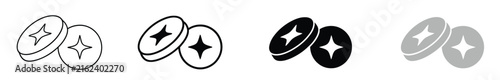 Fotografie AI Money Coin Icon Set vector