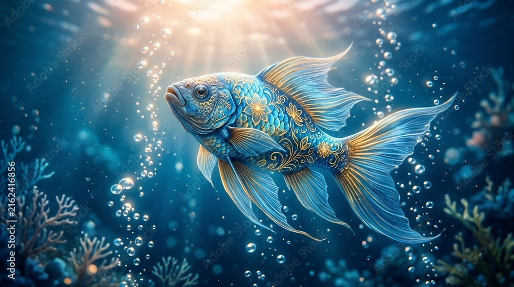 Fototapeta premium ornamental blue fish