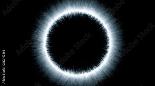 Abstract Glowing Ring of Light, Celestial Event, Cosmic Phenomenon, Solar Corona Illustration