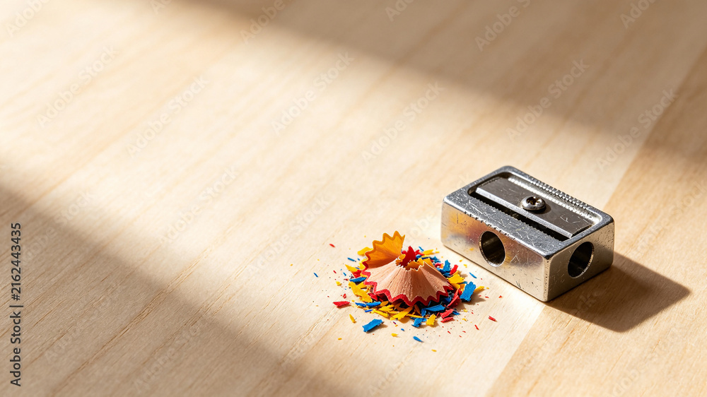 pencil sharpener and shavings
